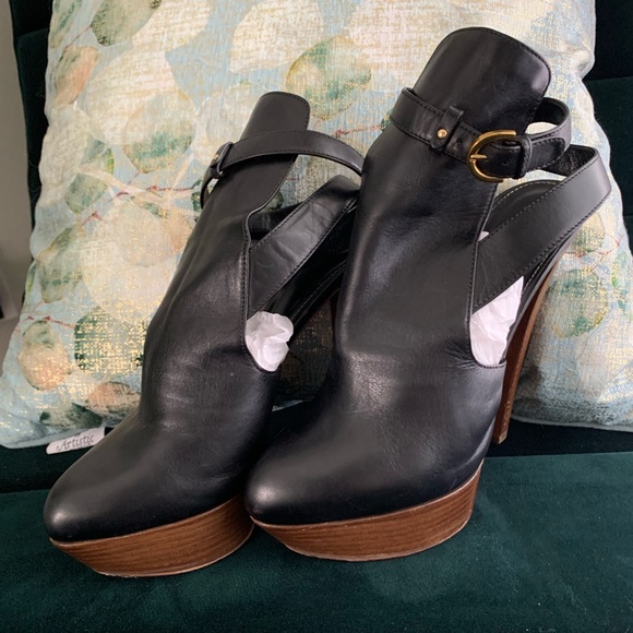 Sergio Rossi Leather Heeled Mules - Size 39 EU / 8 US Women - Picture 5 of 7